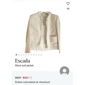 Escada Matching Jacket And Skirt Set Size 36  Pink
